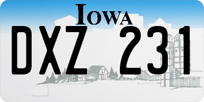 IA license plate DXZ231