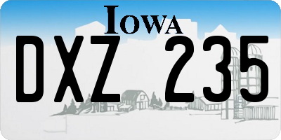 IA license plate DXZ235