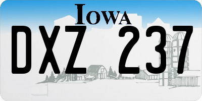 IA license plate DXZ237