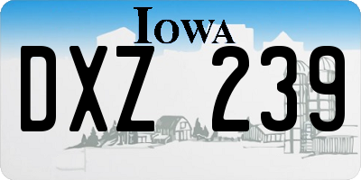 IA license plate DXZ239