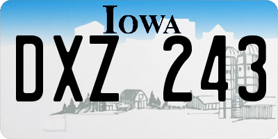 IA license plate DXZ243