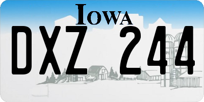 IA license plate DXZ244