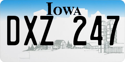 IA license plate DXZ247