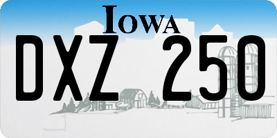 IA license plate DXZ250