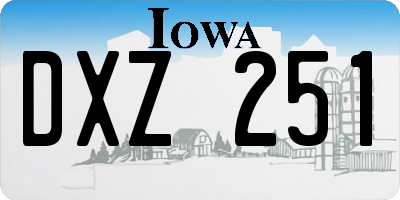 IA license plate DXZ251