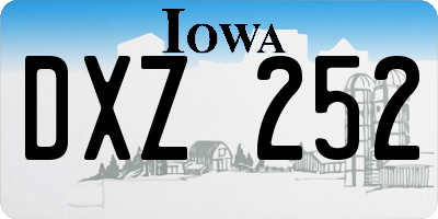 IA license plate DXZ252