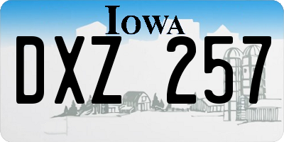 IA license plate DXZ257