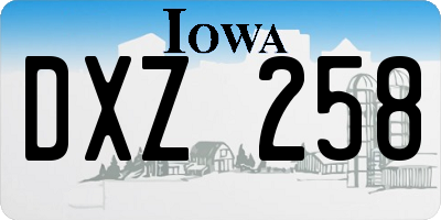 IA license plate DXZ258