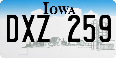 IA license plate DXZ259