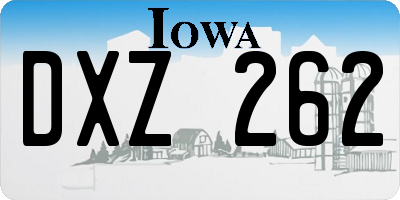 IA license plate DXZ262