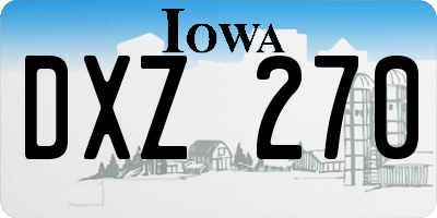 IA license plate DXZ270