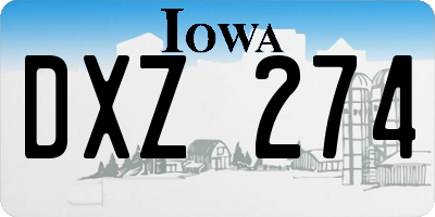 IA license plate DXZ274