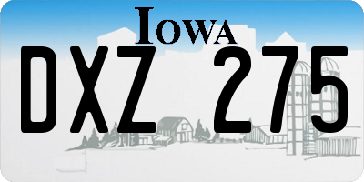 IA license plate DXZ275
