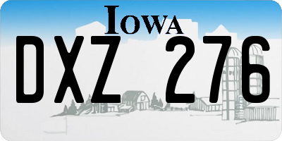 IA license plate DXZ276