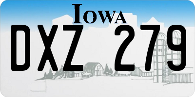IA license plate DXZ279