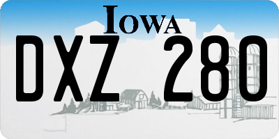 IA license plate DXZ280