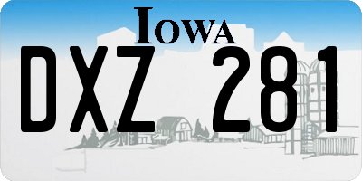 IA license plate DXZ281