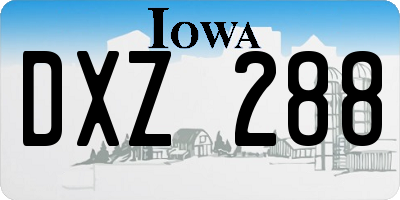 IA license plate DXZ288