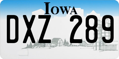 IA license plate DXZ289