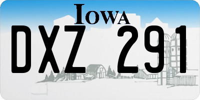 IA license plate DXZ291