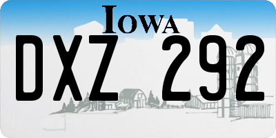 IA license plate DXZ292