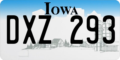 IA license plate DXZ293