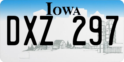 IA license plate DXZ297