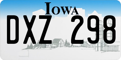 IA license plate DXZ298