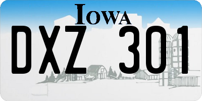 IA license plate DXZ301