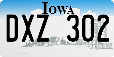 IA license plate DXZ302