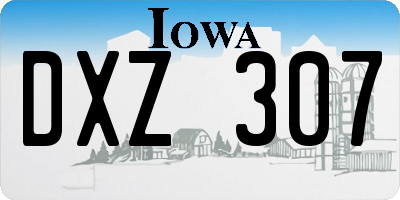 IA license plate DXZ307
