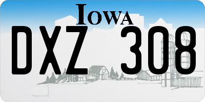 IA license plate DXZ308