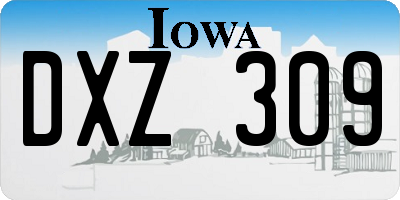 IA license plate DXZ309
