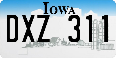 IA license plate DXZ311