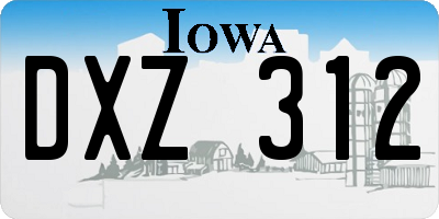 IA license plate DXZ312