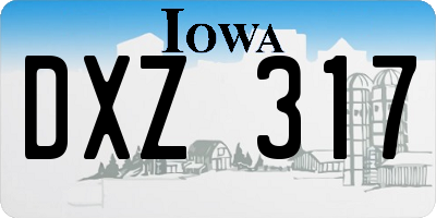 IA license plate DXZ317