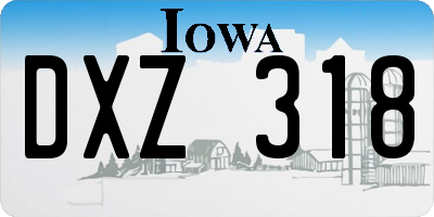 IA license plate DXZ318
