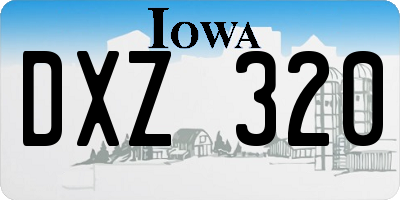 IA license plate DXZ320