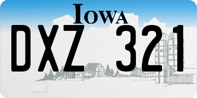 IA license plate DXZ321