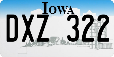 IA license plate DXZ322