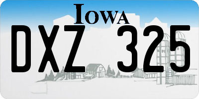 IA license plate DXZ325