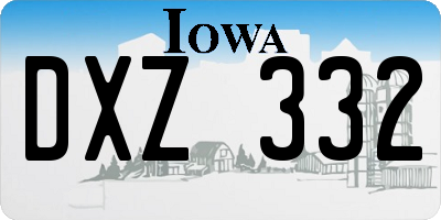 IA license plate DXZ332