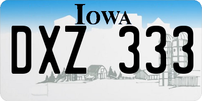 IA license plate DXZ333