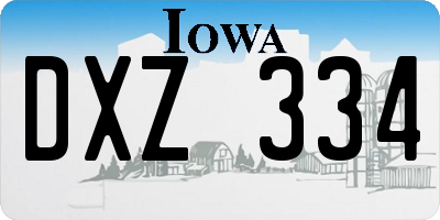 IA license plate DXZ334