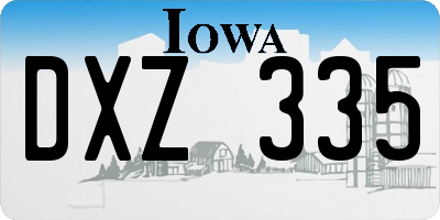 IA license plate DXZ335