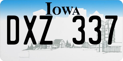IA license plate DXZ337
