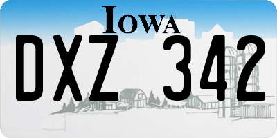 IA license plate DXZ342