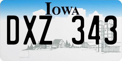 IA license plate DXZ343