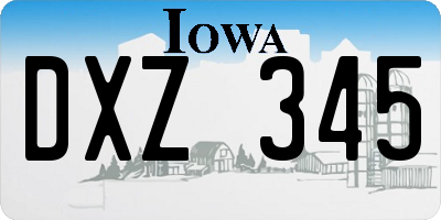 IA license plate DXZ345