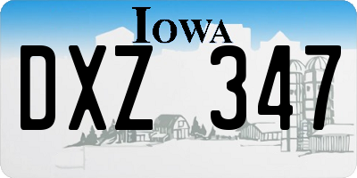 IA license plate DXZ347